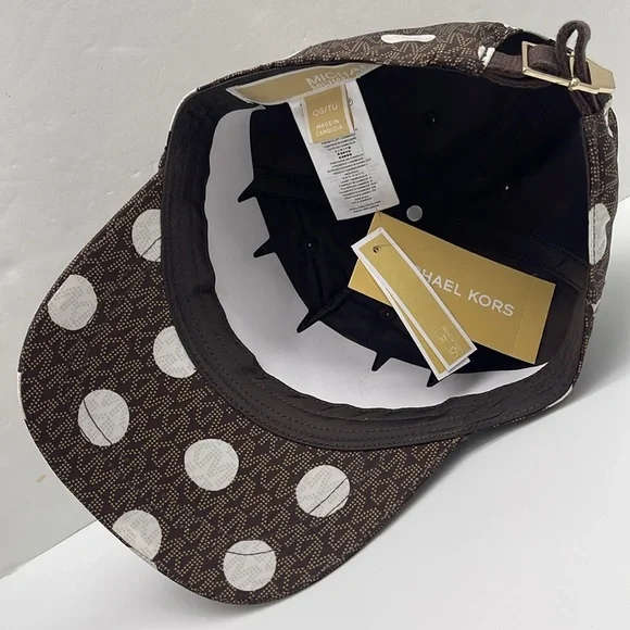 Michael Kors Women's Baseball Cap Hat Adjustable OS Chocolate BROWN DOTS
NWT - Picture 6 of 16